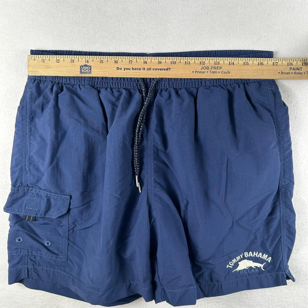 Tommy Bahama Relax Shorts Mens Large Blue Swim Trunks Cargo Mesh Lined Quick Dry